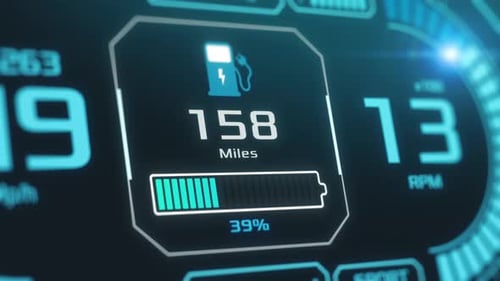 Futuristic Electric Vehicle Dashboard Digital Display