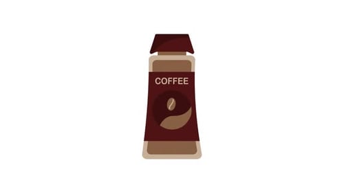 Animated Coffee Jar Icon in Flat Design