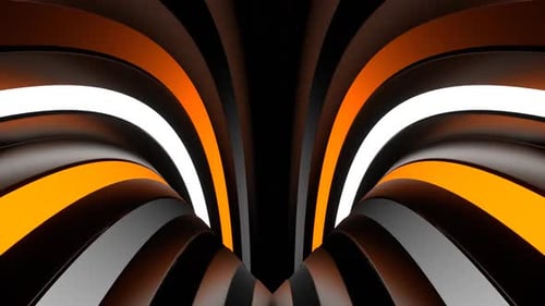 Circle Moving Orange And White Neon Lines Background Vj Loop In HD
