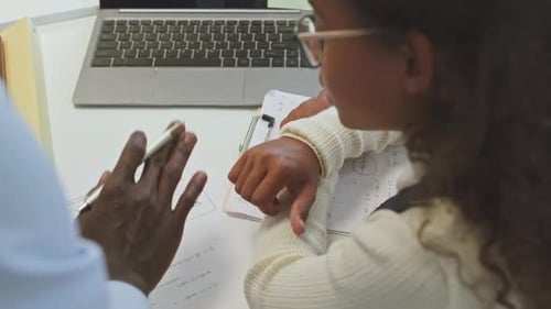Child Learns Math with Tutor Using Technology