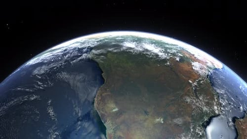 Planet Earth Rotation from Space View