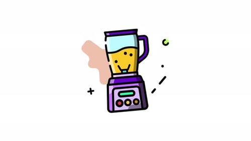 Animated Cartoon Blender Icon for Food and Beverage Projects