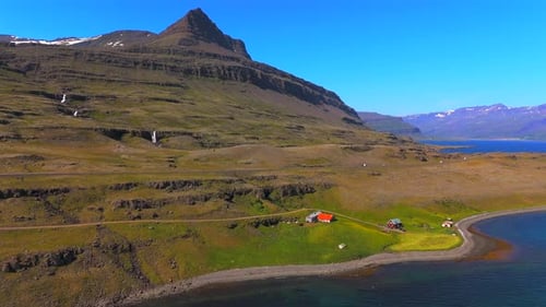 Picturesque Coastal Landscape with Mountains and Ocean Views