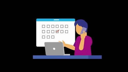 Animated Flat Design Illustration of Business Planning and Task Management
