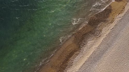 Aerial Panoramic View of Beautiful Sunset Above Sea