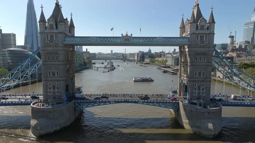 Aerial View of the Tower Bridge in London One of London's Most Famous Bridges