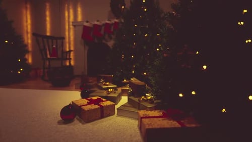 Creating a Cozy Christmas Vibe with Gifts and Decor in the Living Room