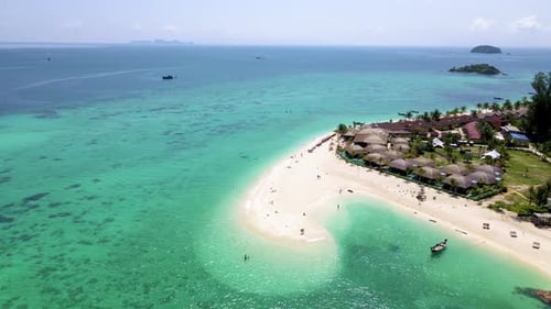 Couple on the Koh Lipe Island Thailand Beach a Tropical Island with a Blue Ocean