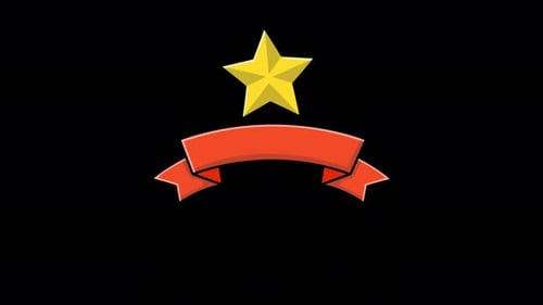Animated Star Award Ribbon Badge