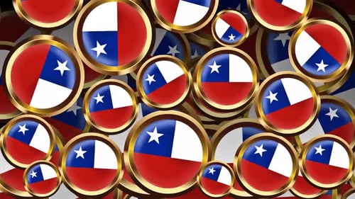 Animated Chile Flag Buttons Falling Background