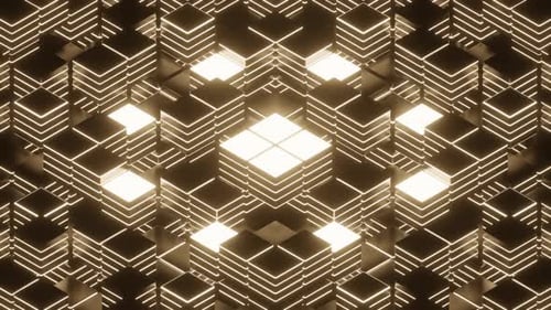 Boucle Vj de fond stroboscopique de couleur carrée jaune clair en 4K