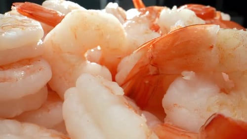 Frozen Shrimp in 4K video.