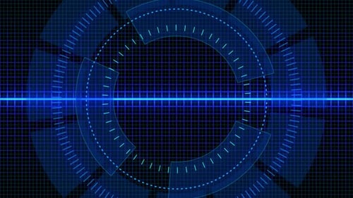 Futuristic Digital HUD Interface Loop with Blue Glow