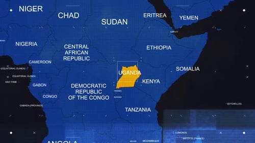 Futuristic Digital World Map with Country Highlight and Glitch Effect