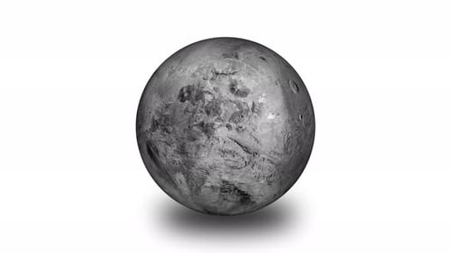 Haumea planet rotating his own axis. Front view of Haumea planet with white background. Vd_1260