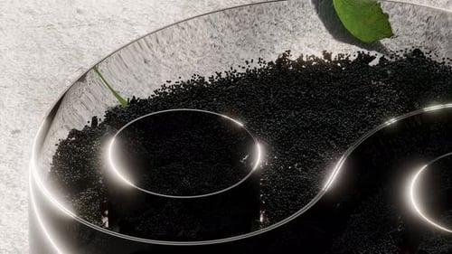 Abstract Particle Yin Yang Logo Reveal Animation