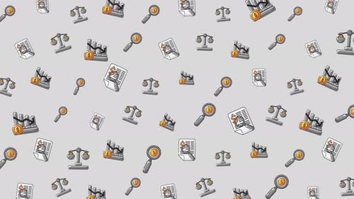 Business Finance Icons Seamless Loop Background Animation