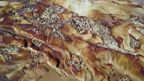 Aerial View of Cracked and Barren Arid Landscape