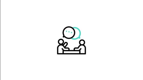 Animated Discussion Icon Flat Design