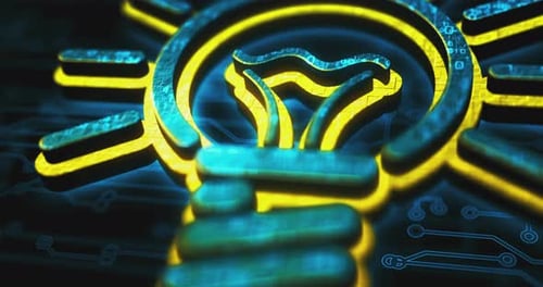 Bulb idea and creative innovation symbol digital concept