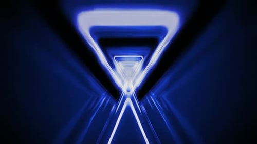 Blue Triangular Tunnel Animation Background
