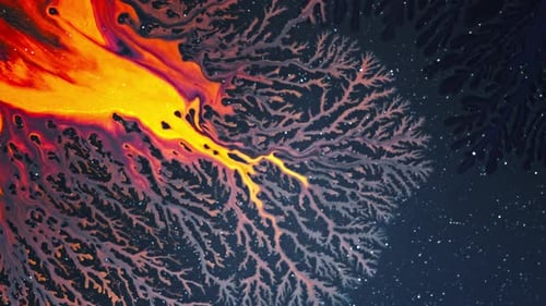 Fiery abstract ink in view creating stunning and unique patterns