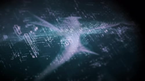 Futuristic Screen Display Data Matrix Simulation Background 10