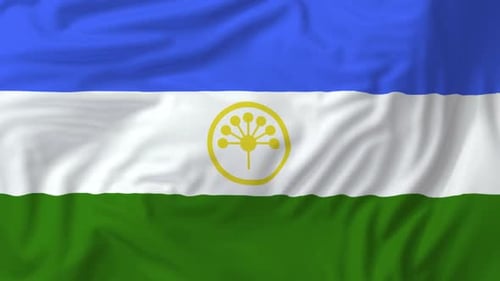 Realistic Bashkortostan Flag Waving Animated Background