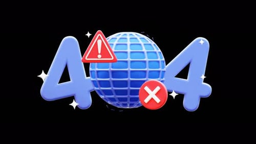 404 Fehler 3D-Animation, Alpha-Hintergrund