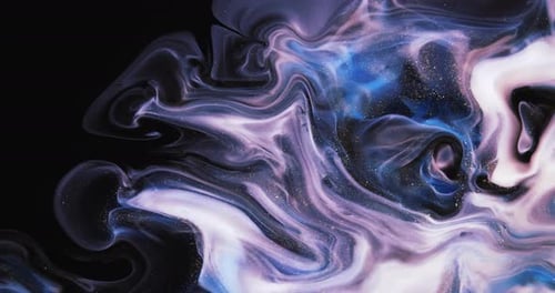 Abstract Fluid Motion Background with Blue, White, and Gold