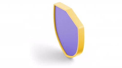 3D-Schildsymbol mit Häkchensymbol für Sicherheit und Schutz