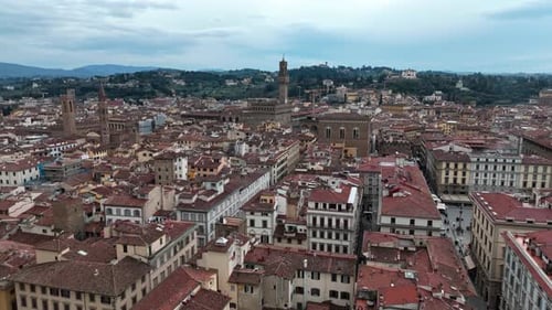 aerial view of florence’s historic center and famous landmarks