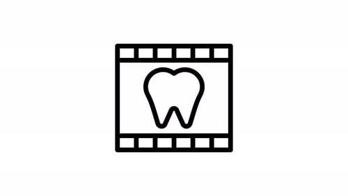Animated Dental X-Ray Scan Line Art Icon