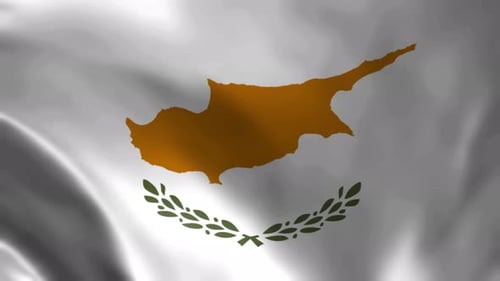 Realistic Waving Cyprus Flag with Emblem Animation