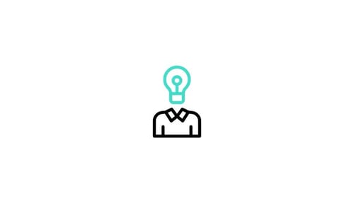 Flat Design Lightbulb Idea Icon Animation