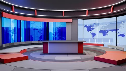 3D Virtual News Studio Ab0013 Background Loop