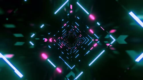 VJ LOOP NEON Tunnel Abstract Background Video