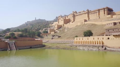 View of the Amer Fort and the Maota Lake, India
