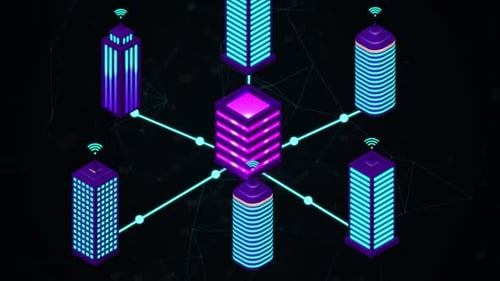 Data Transfer Technology Blocks On Alpha Channel 4K