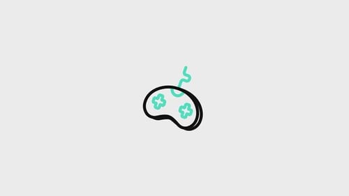 Animated Minimalist Gaming Controller Line Icon