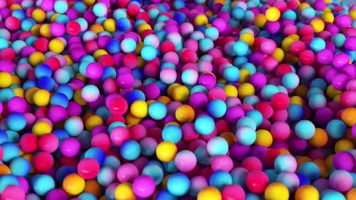 Animation 4K de sphères colorées en mouvement
