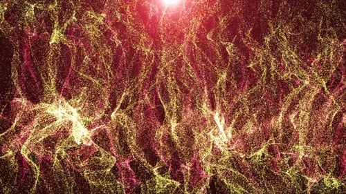 Abstract Glowing Fluid Particles Motion Background