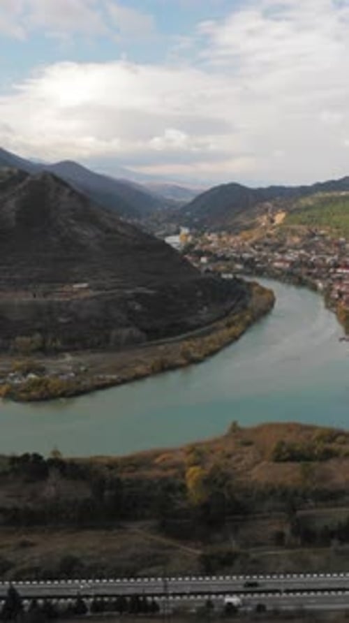 Vue de dessus de Mtskheta, en Géorgie