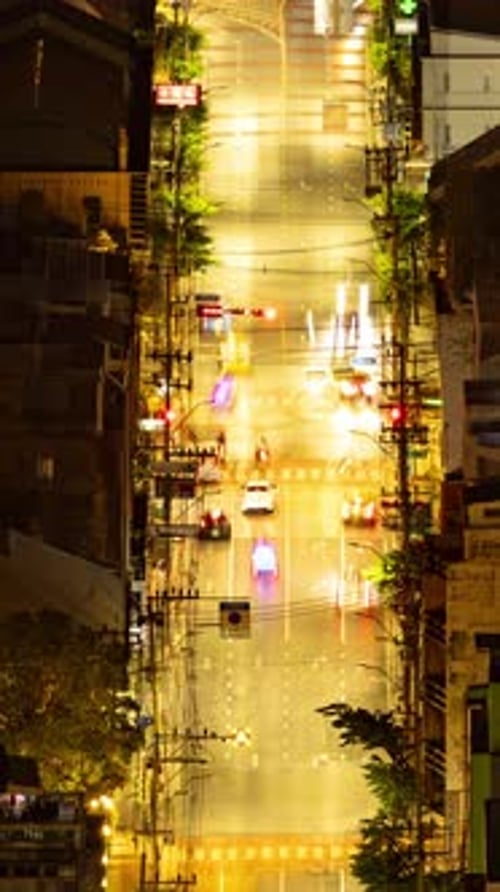 Timelapse of Rush Hour Traffic in Central Bangkok in Vertical