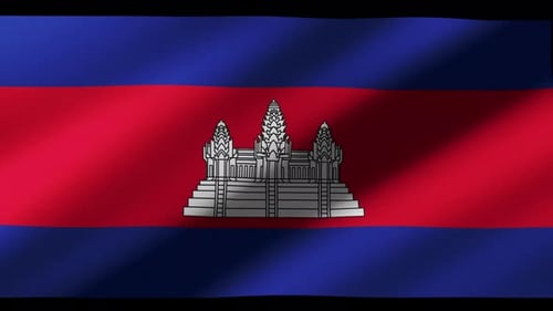 Realistic Waving Cambodia Flag Seamless Loop