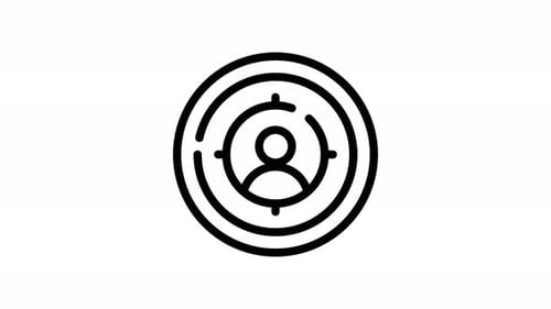 Animated Person in Target Circle Icon