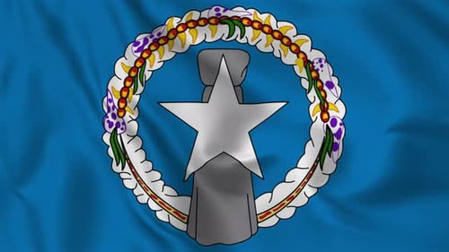 Northern Mariana Islands Flag Waving Loop Animation