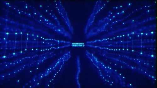 Futuristic Digital Network Grid Text Reveal