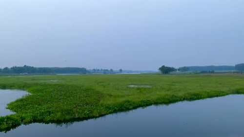 peaceful and calm atmosphere on the lake in the afternoon