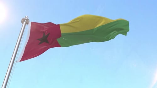 Seamless Loop Waving National Flag on Clear Sky